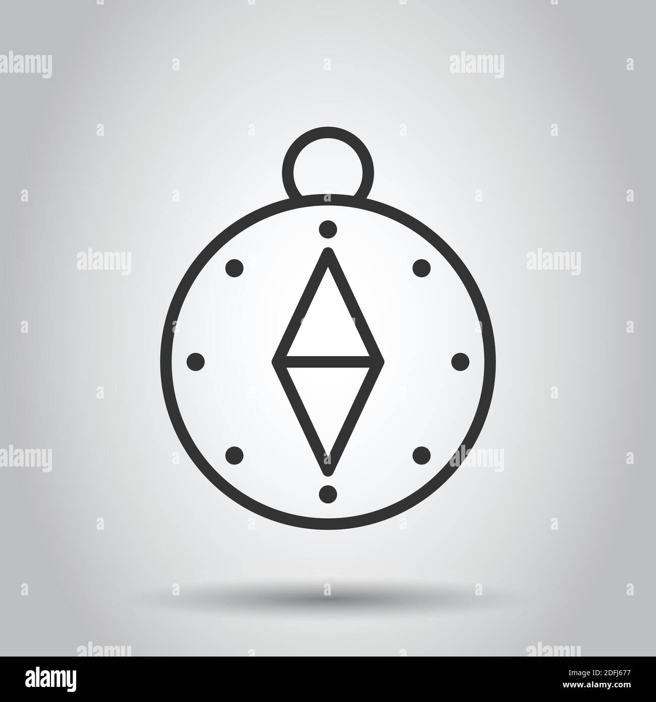 Compass icon in flat style. Navigation equipment vector illustration on ...