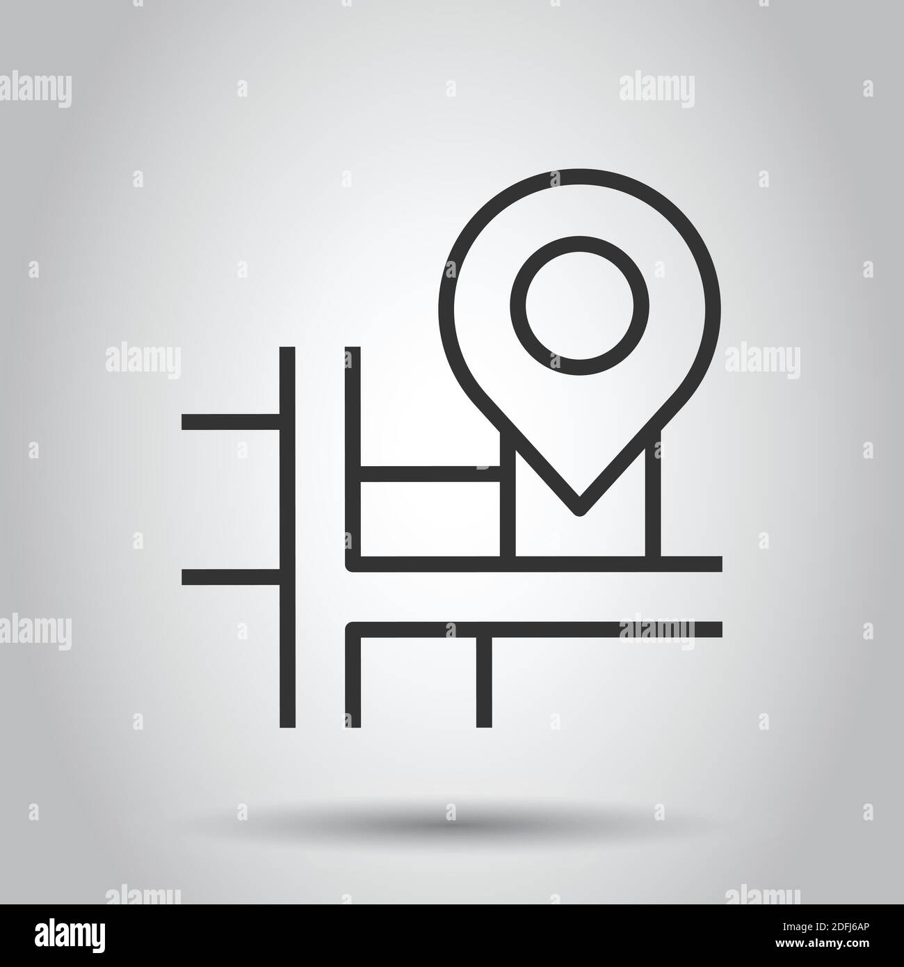 Map pin icon in flat style. gps navigation vector illustration on white ...