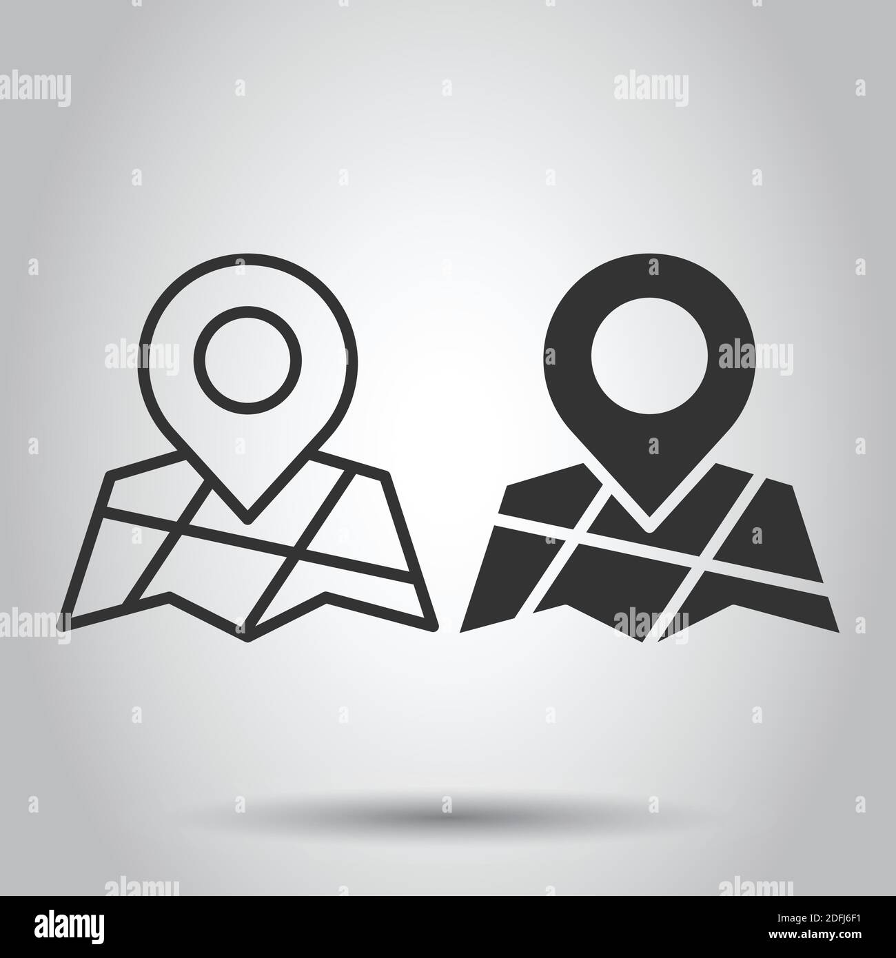 Map pin icon in flat style. gps navigation vector illustration on white ...