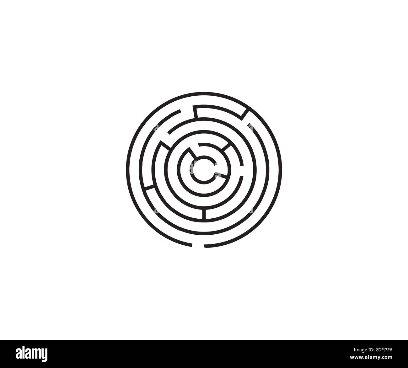 Vector illustration. Labyrinth maze strategy icon Stock Vector