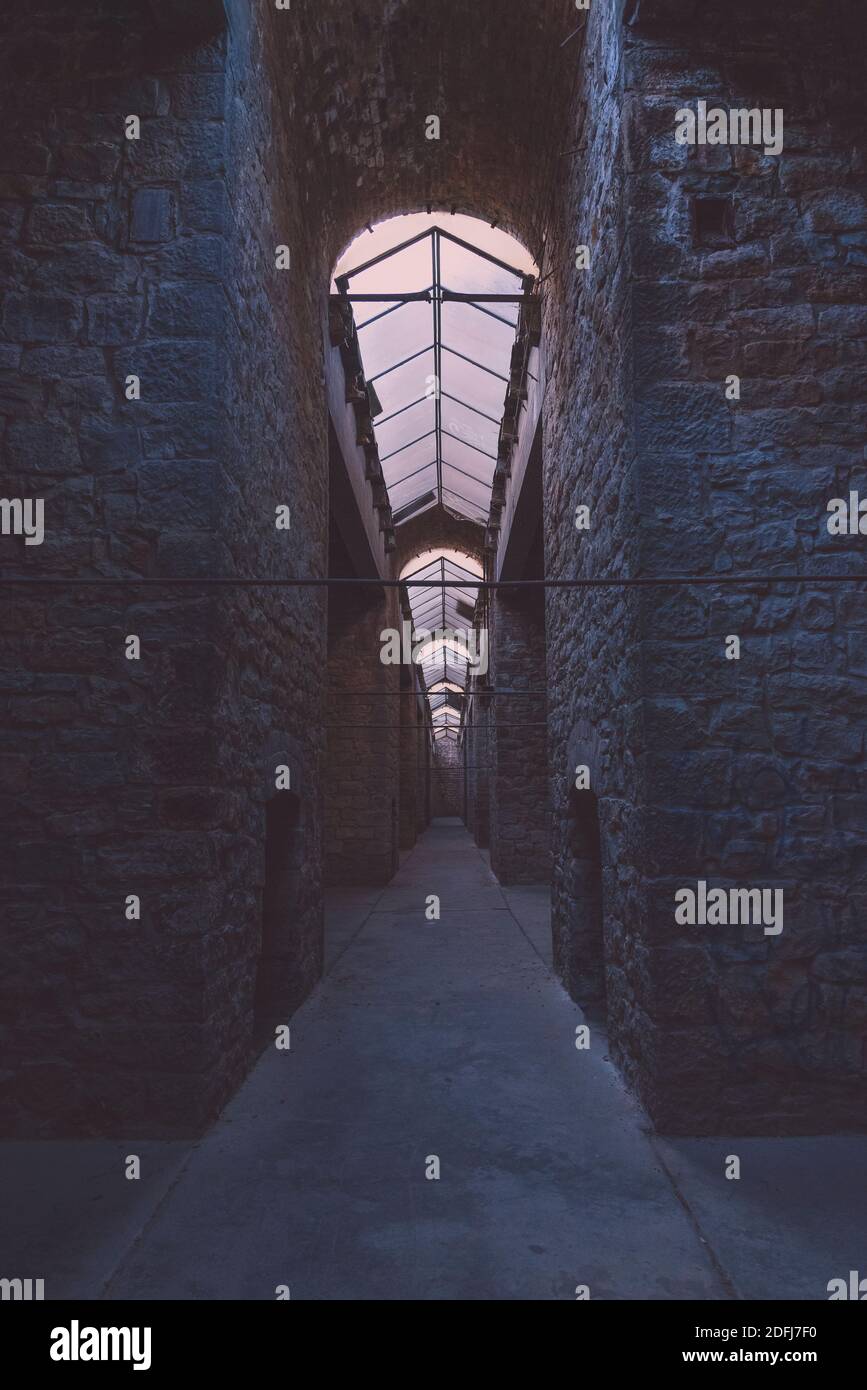 An abandoned old factory building, abandoned lime distillery, old kilns in a lime distillery, abandoned places Stock Photo