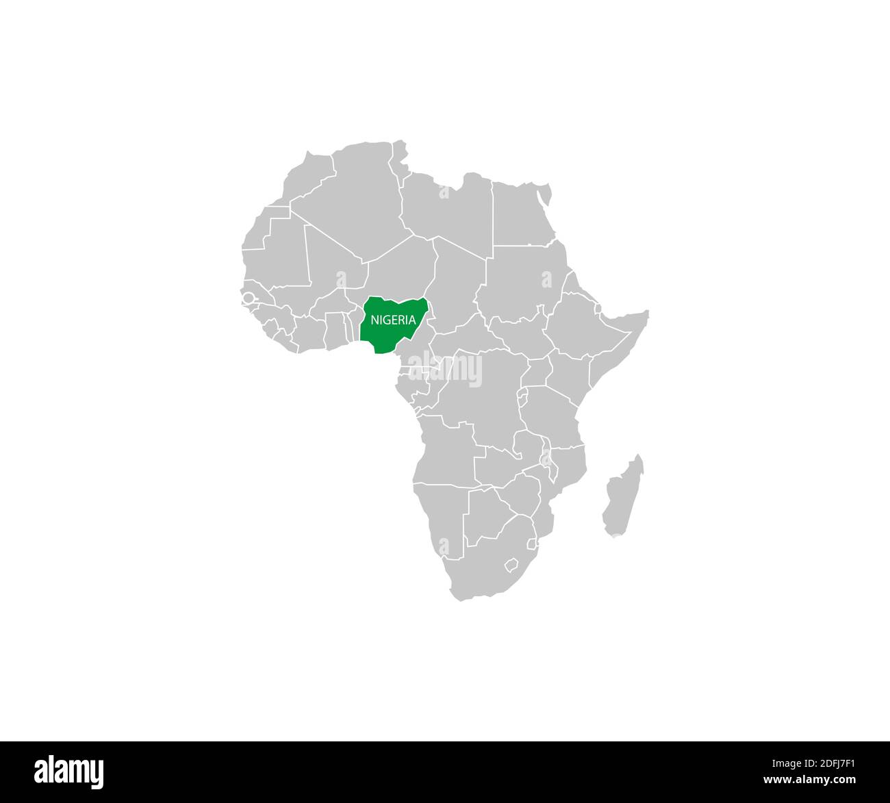 Nigeria on africa map vector. Vector illustration Stock Vector Image & Art Alamy