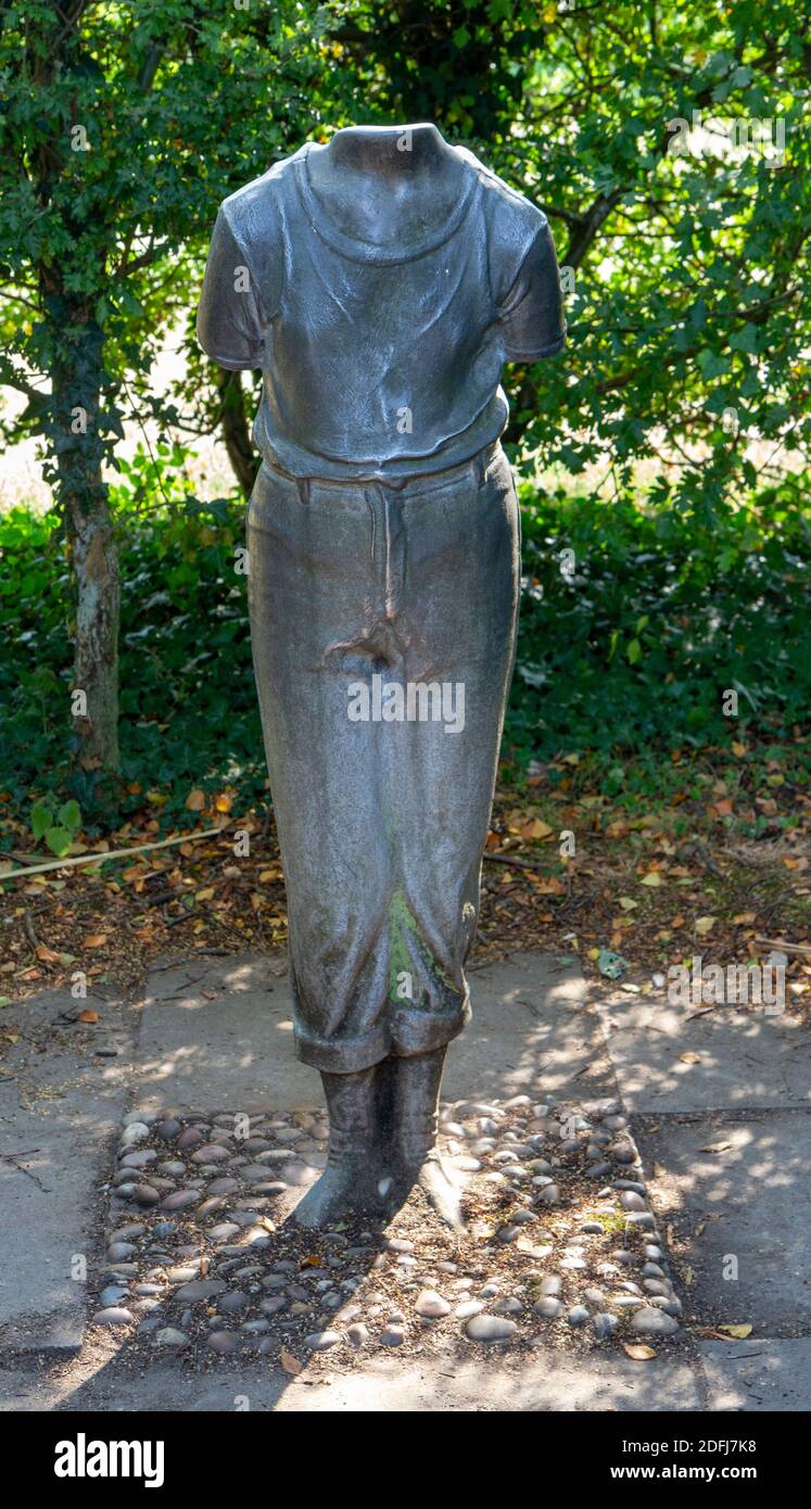 Headless woman sculpture in the Formal Gardens, Rufford Abbey Country