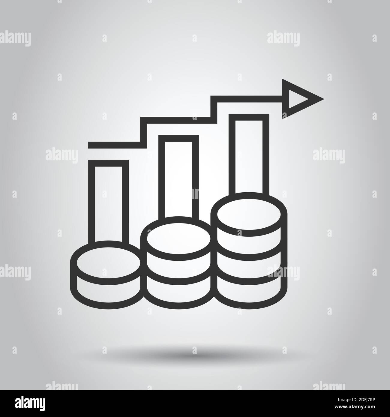 Income rate increase icon in flat style. Finance performance vector ...