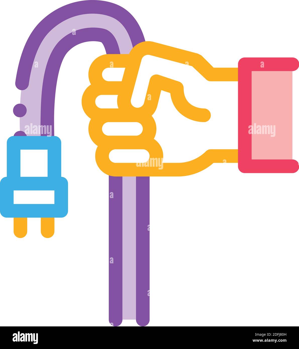 hand holding cable color icon vector illustration Stock Vector Image ...