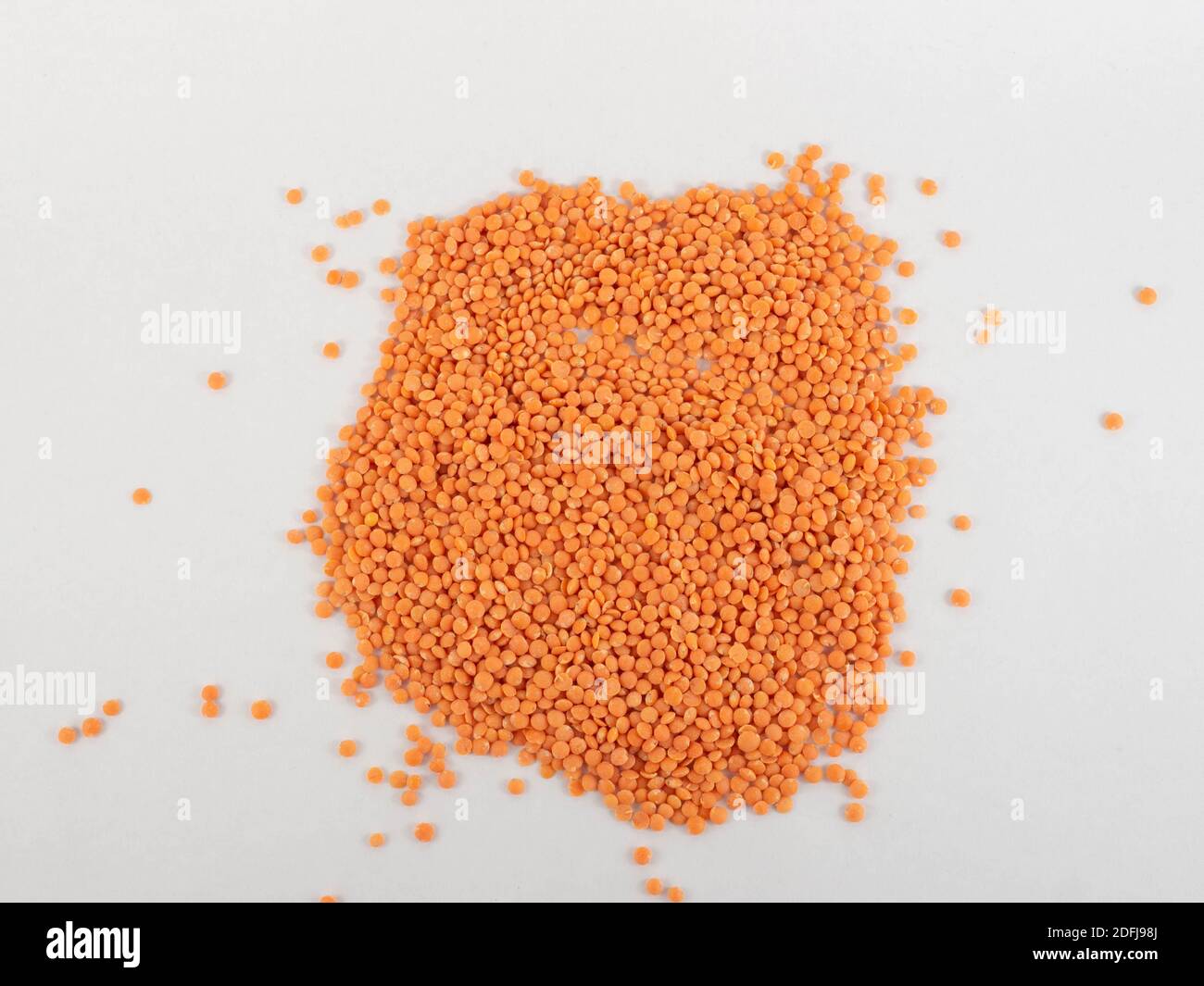 Red lentils seen from above. Concept about weight gain and nutrition