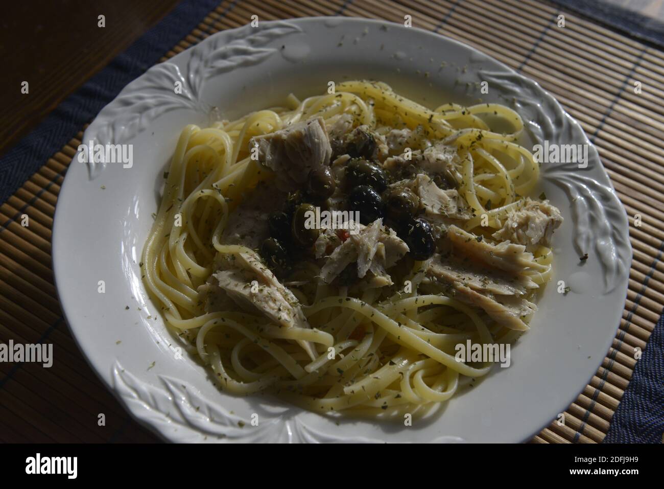 easy pasta,tuna spaghetti Stock Photo Alamy