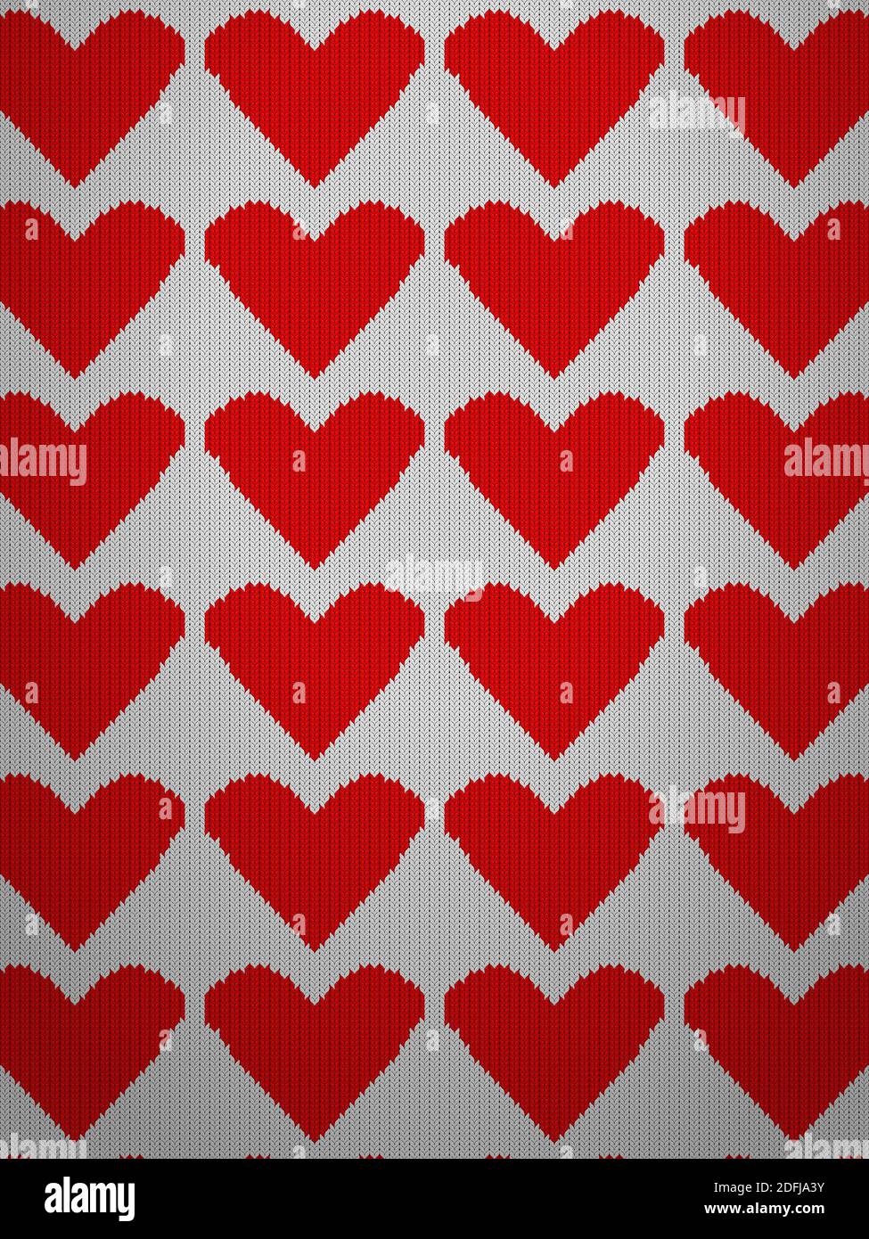 Knitted pattern background with hearts. Vector illustration Stock Photo ...