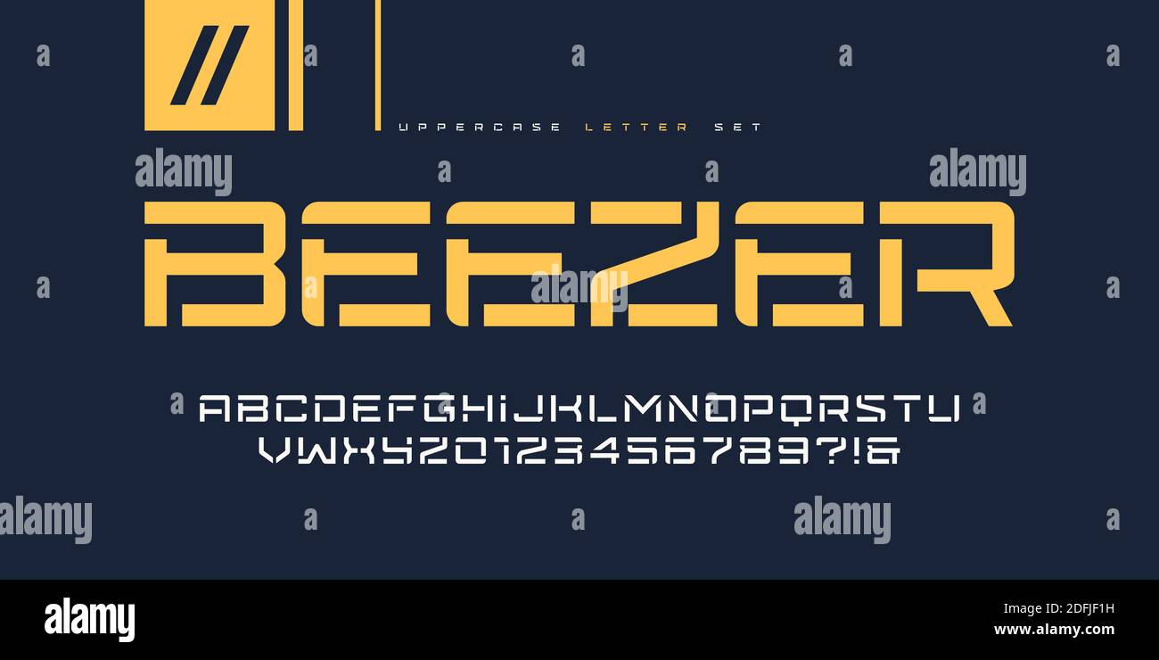 Vector linear sans serif uppercase letter set, alphabet, typography Stock Vector