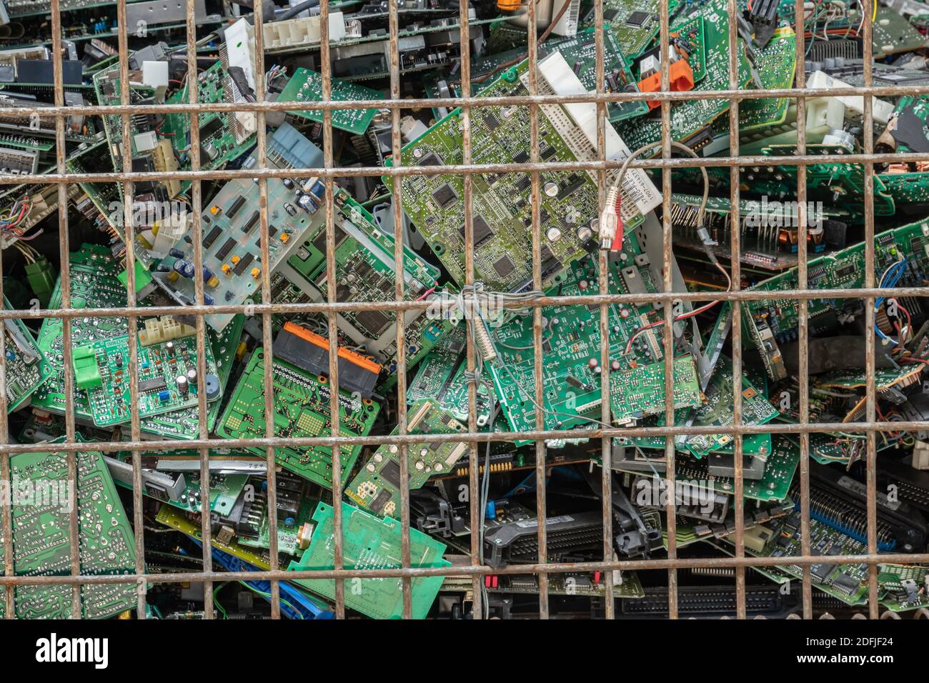 Scrap yard printed circuit board electronic waste for recycling with