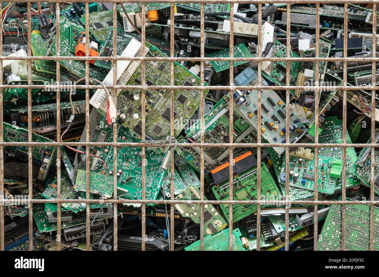 Scrap yard printed circuit board electronic waste for recycling with