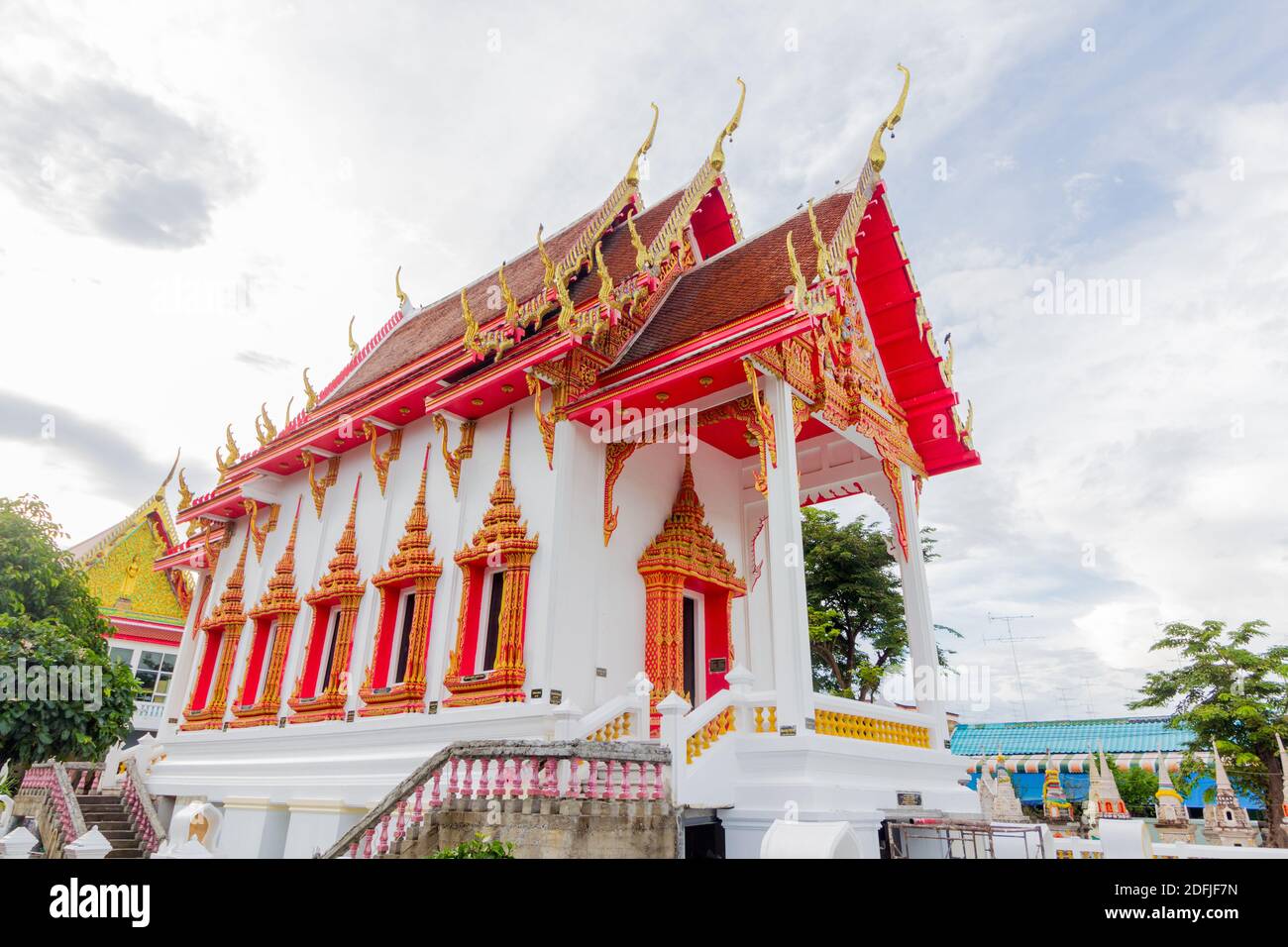 Thai buddhist temples in the province of Phetchaburi in Thailand Stock Photo