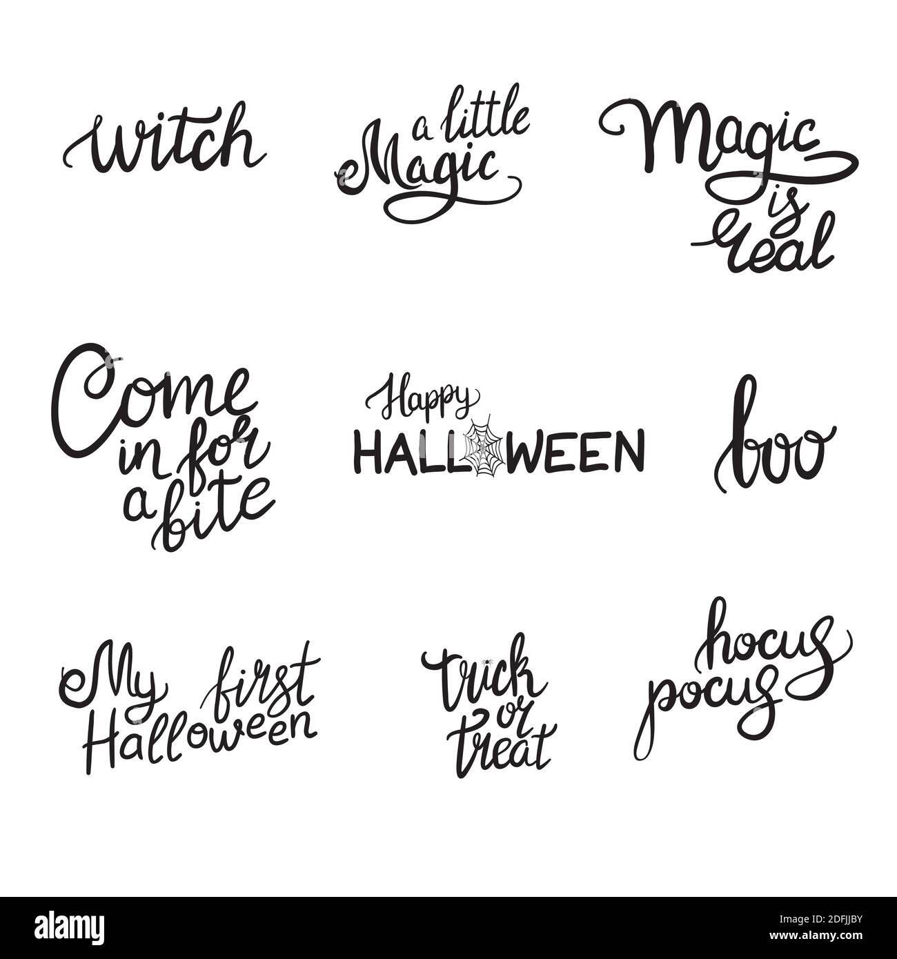 Happy Halloween hand drawn lettering vector Stock Vector Image & Art ...