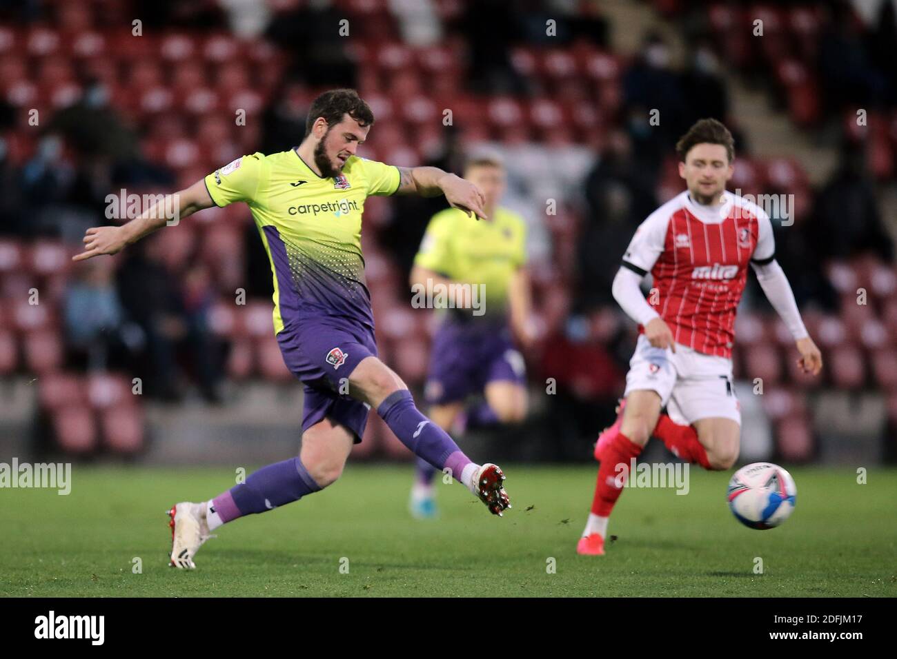 Cheltenham, UK. 05th Dec, 2020. Pierce Sweeney of Exeter City during the EFL Sky Bet League 2 match between Cheltenham Town and Exeter City at the Jonny-Rocks Stadium, Cheltenham, England on 5 December 2020. Photo by Dave Peters. Editorial use only, license required for commercial use. No use in betting, games or a single club/league/player publications. Credit: UK Sports Pics Ltd/Alamy Live News Stock Photo