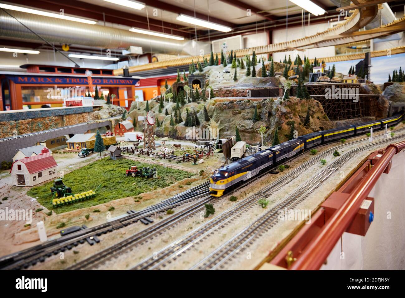 Model railroad set on display at the Toy Train Museum in Tucson