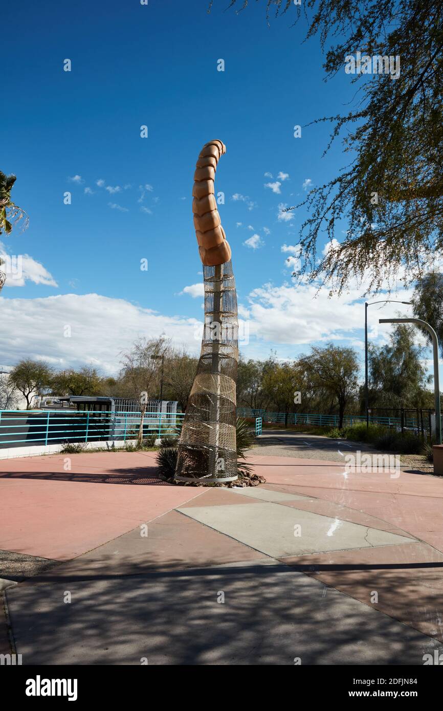 Tail of the Diamondback Rattlesnake pededstrian bridge, Tucson, Arizona Stock Photo