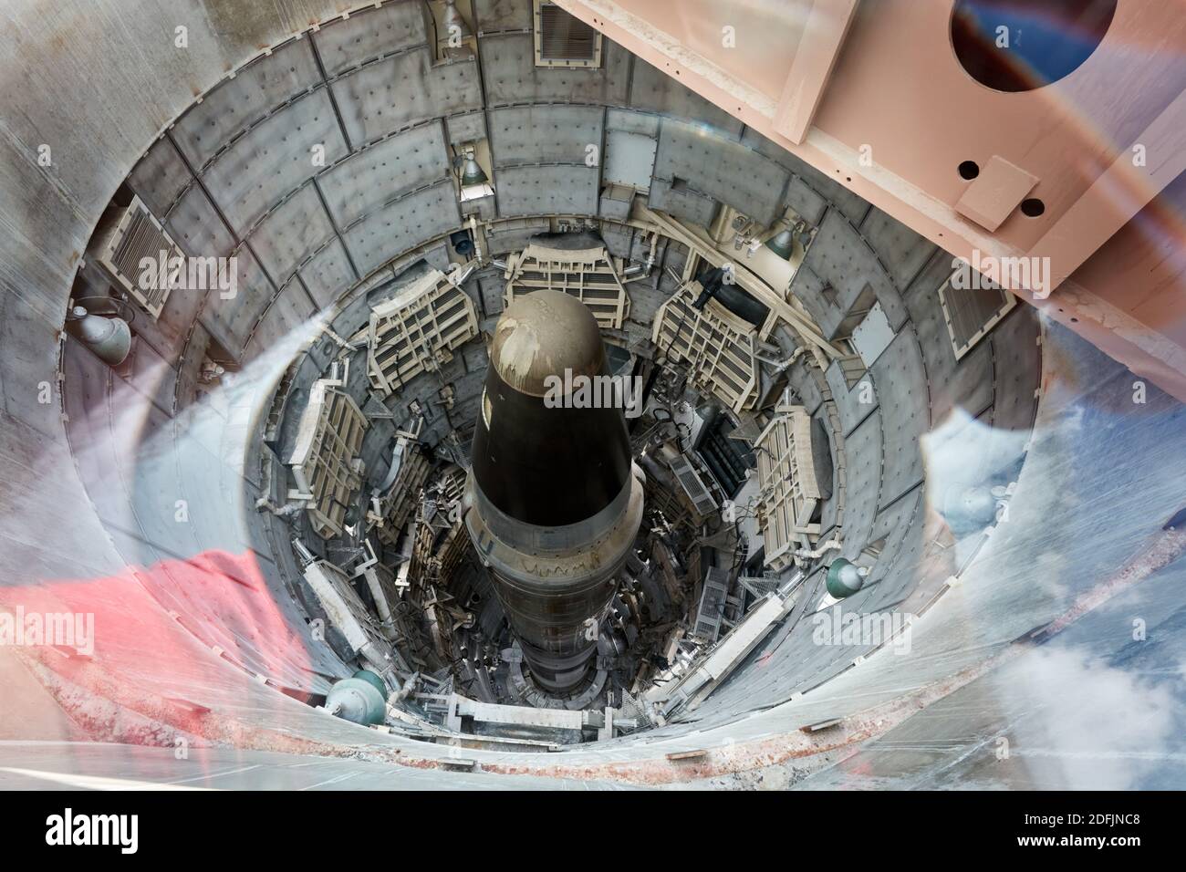 Titan nuclear missile seen from the top of the silo at the Titan Missile Museum, Tucson, Arizona Stock Photo