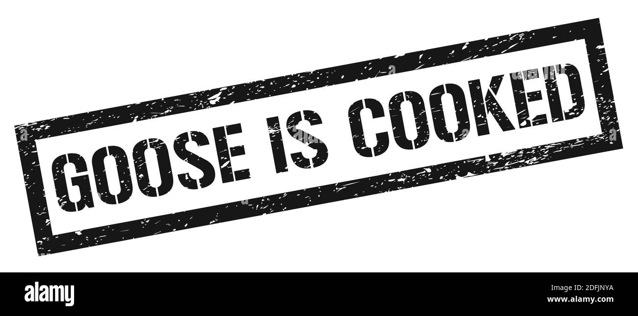 GOOSE IS COOKED black grungy rectangle stamp sign. Stock Photo