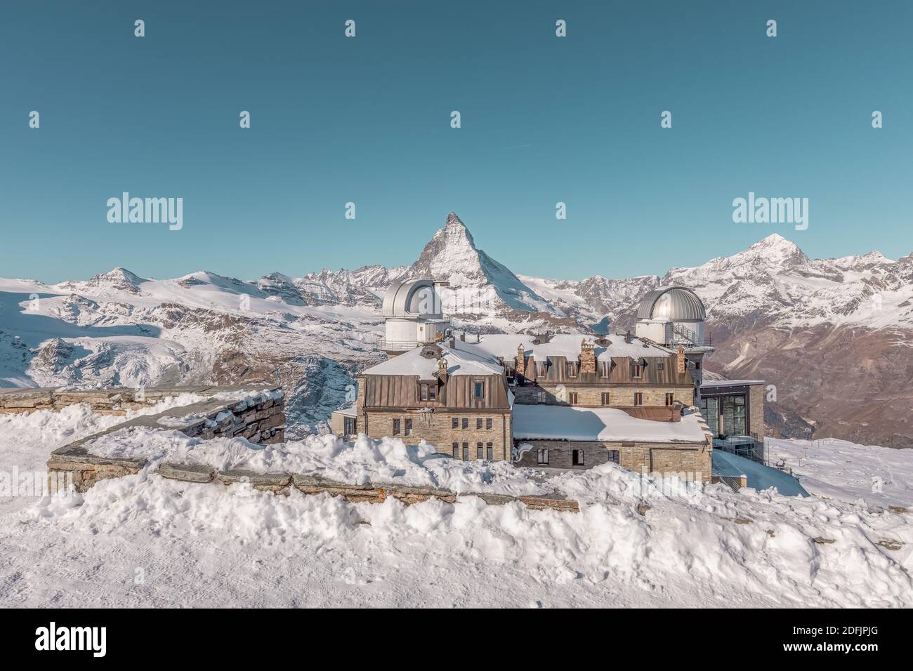 View of the sumptuous Matterhorn mountain from Gornergrat, southeast