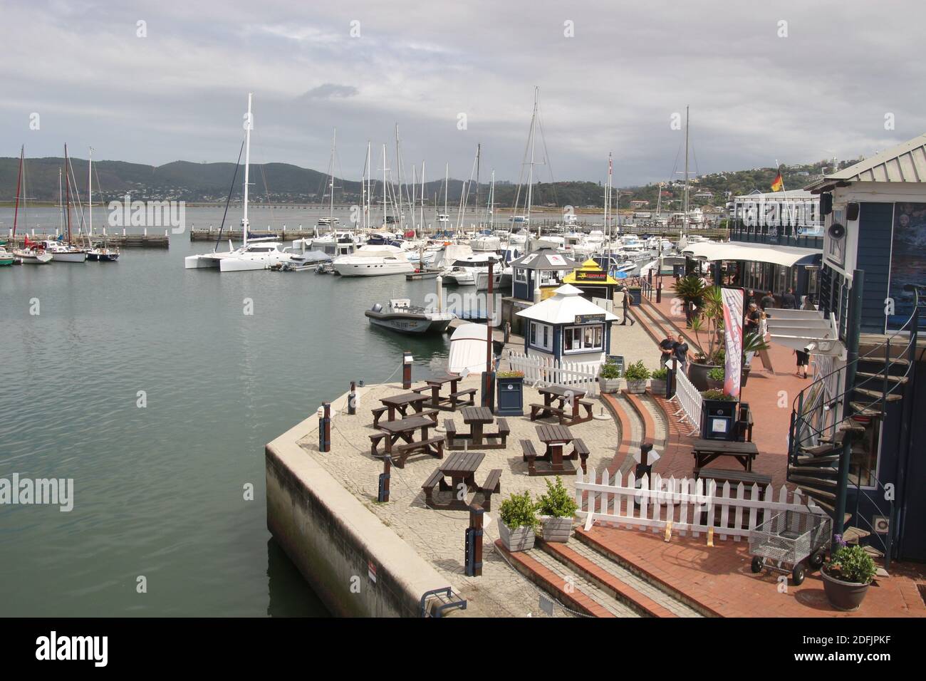 Knysna, South Africa The Knynsa waterfront with marina, restaurants and shops, by the Knysna