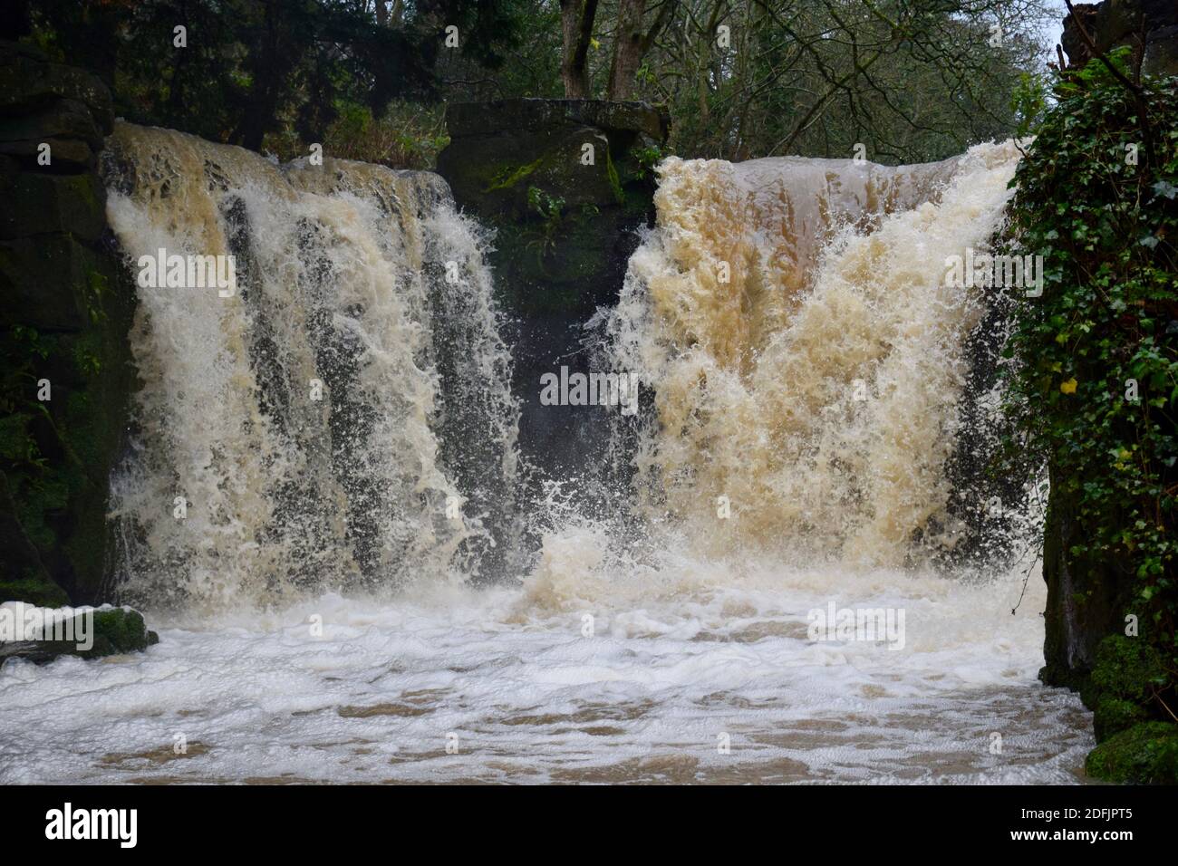 Jesmond Dene Waterfall Stock Photo