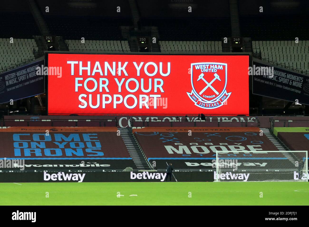 Fans Offering Support A message of support to the fans after the Premier League match at The ...
