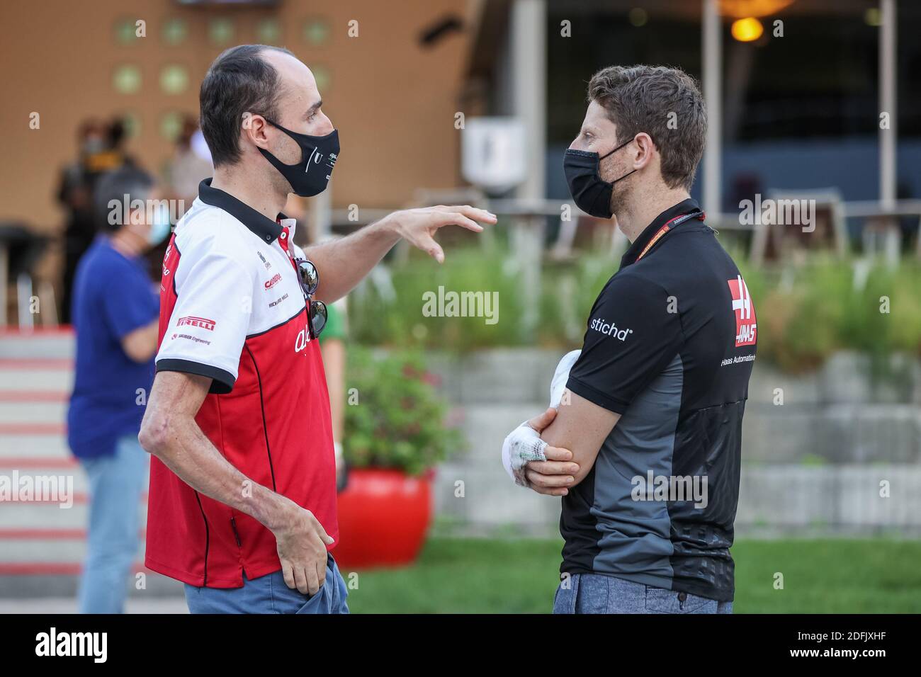 Sakhir, Bahrain. 05th Dec, 2020. KUBICA Robert (pol), Reserve Driver of Alfa Romeo Racing ORLEN, GROSJEAN Romain (fra), Haas F1 Team VF-20 Ferrari, portrait during the Formula 1 Rolex Sakhir Grand Prix 2020, from December 4 to 6, 2020 on the Bahrain International Circuit, in Sakhir, Bahrain - Photo Antonin Vincent / DPPI / LM Credit: Gruppo Editoriale LiveMedia/Alamy Live News Stock Photo