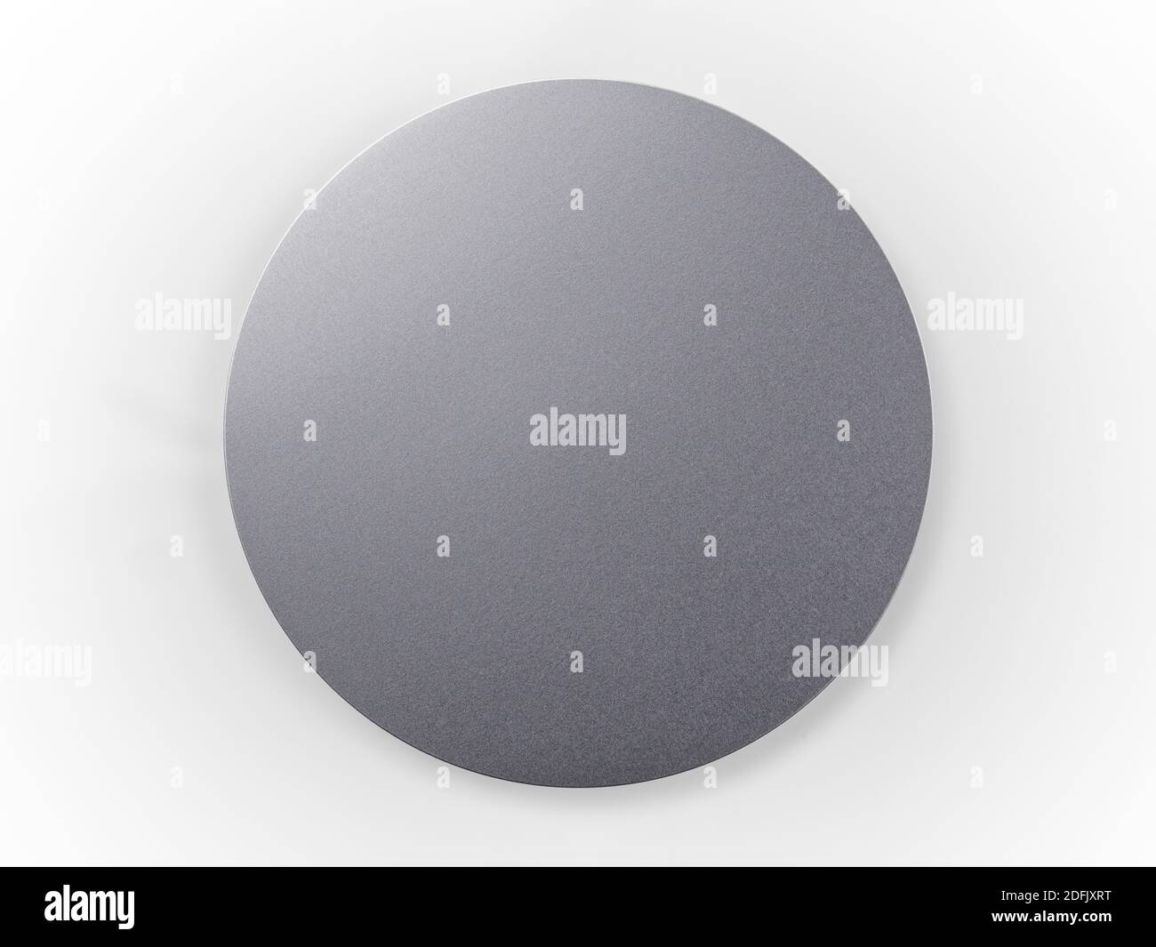 Mat Button Ripple Rounded Round metallic button close up. Isolated on white, clipping path ...
