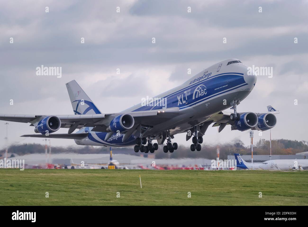 Boeing 747 cargo plane taking off Stock Photo Alamy