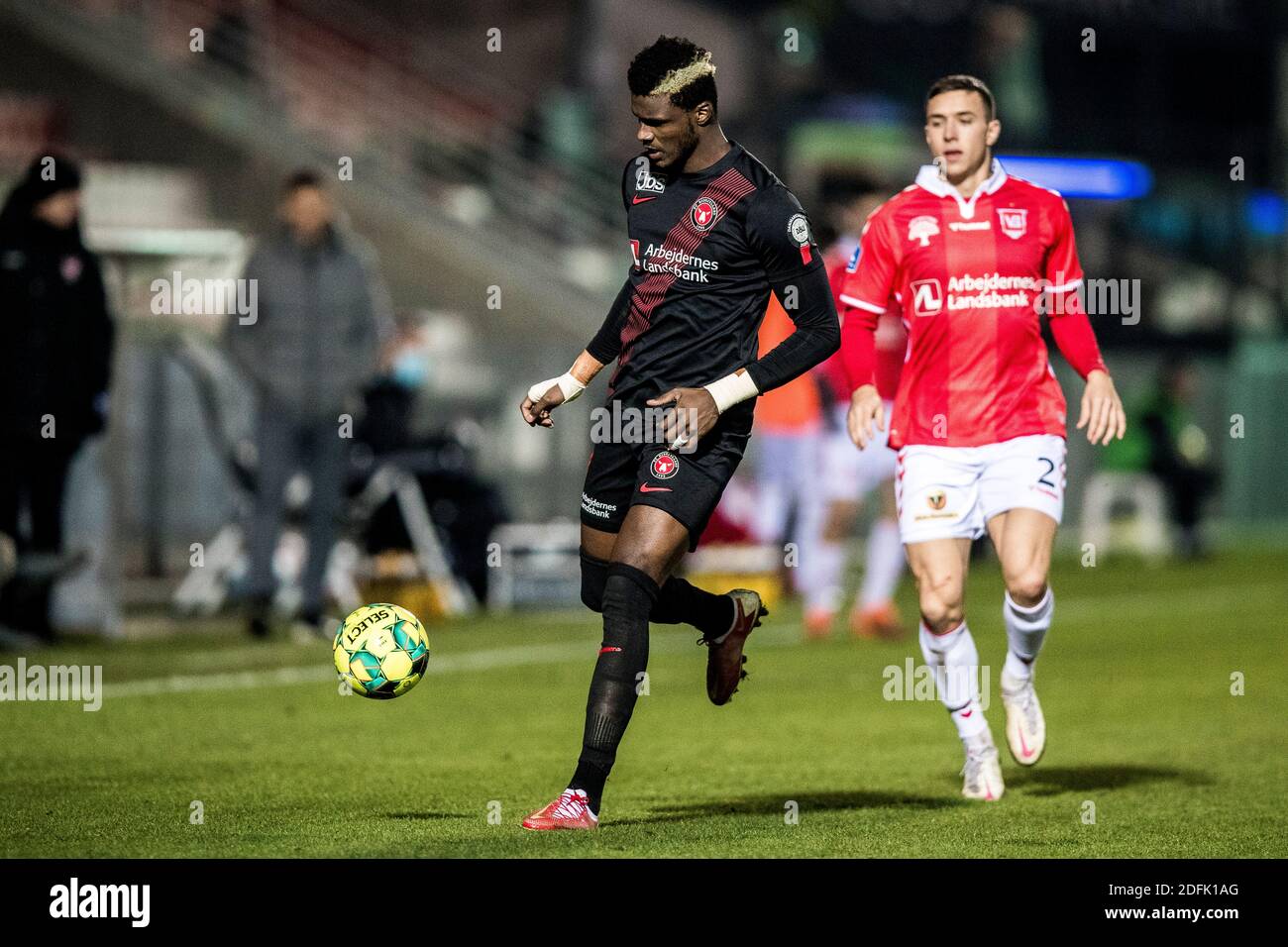Vejle, Denmark. 05th Dec, 2020. Sory Kaba (9) of FC Midtjylland seen during  the 3F Superliga match between Vejle Boldklub and FC Midtjylland at Vejle  Stadion in Vejle. (Photo Credit: Gonzales Photo/Alamy