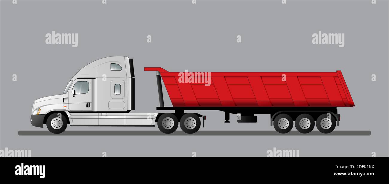 Road train with an American tractor Stock Vector Image & Art - Alamy