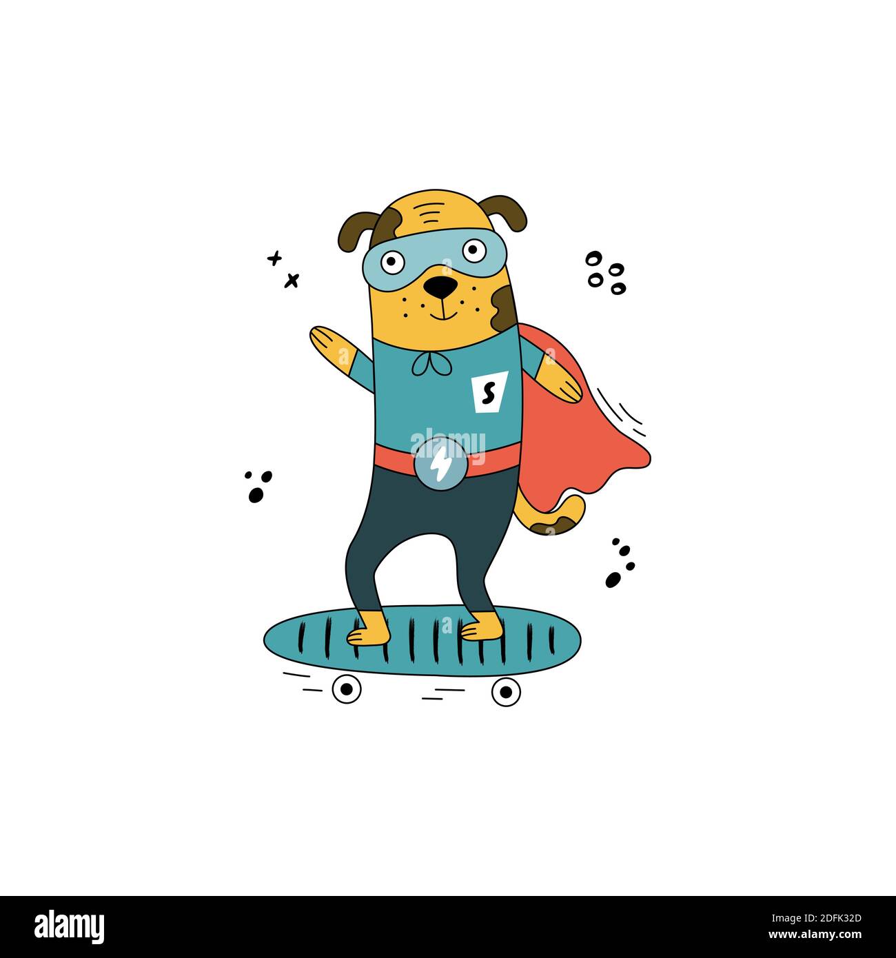 Dog On Skateboard Cartoon Illustration High Resolution Stock Photography  and Images - Alamy