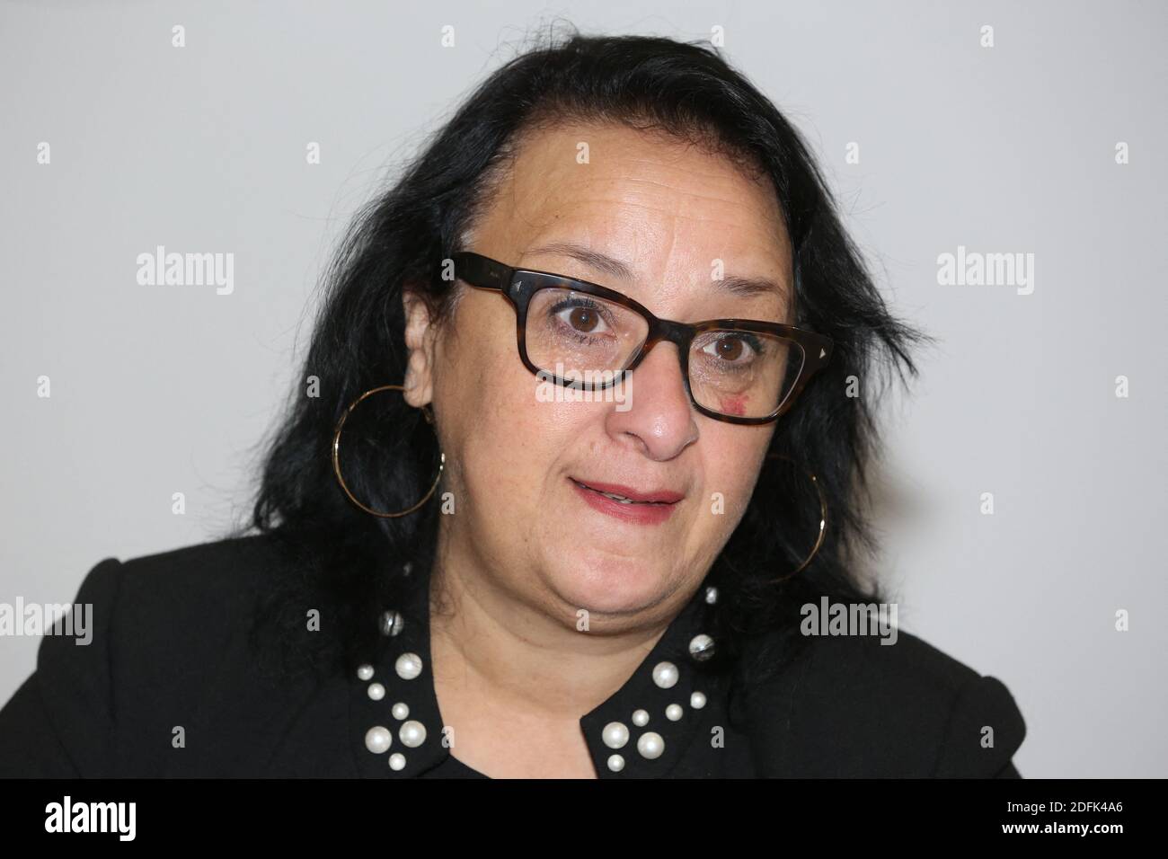 Fatiha Boyer meets with the press during the European Imams Conference against Radicalization in Paris, France, October 1, 2020. Photo by Jerome Domine/ABACAPRESS.COM Stock Photo