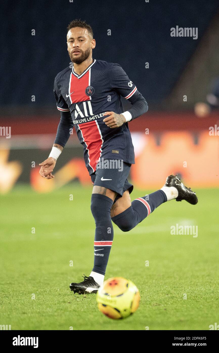 Neymar Jr of PSG in action during the Ligue 1 match between Paris Saint  Germain and Angers SCO at Parc des Princes in Paris, FRANCE, on October 2,  2020. Photo by David