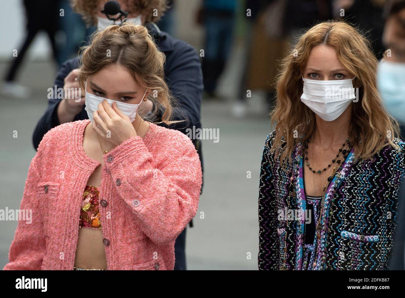 Vanessa Paradis and her daughter Lily-Rose Depp attending the Chanel  Womenswear Spring/Summer 2021 show