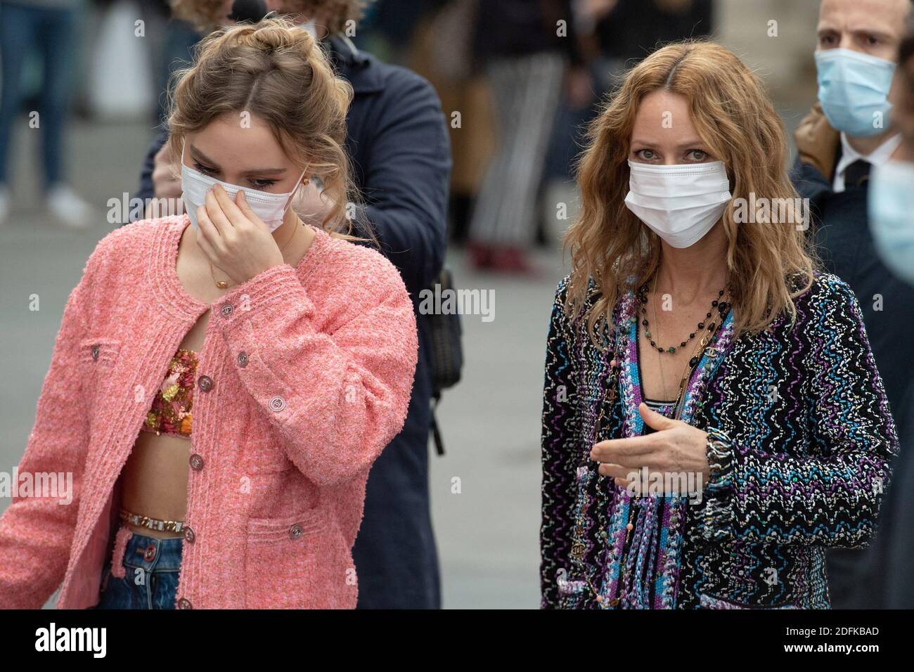 Lily-Rose Depp & Mom Vanessa Paradis Attend Chanel's Paris Fashion