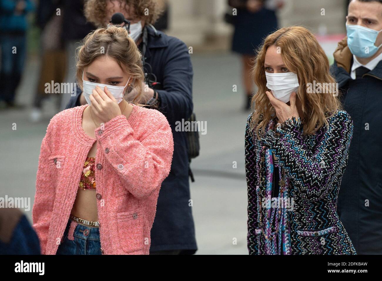 Vanessa Paradis and her daughter Lily-Rose Depp attending the Chanel  Womenswear Spring/Summer 2021 show