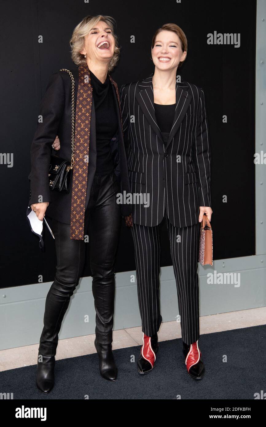 Melita Toscan du Plantier and Lea Seydoux attend the Louis Vuitton  Womenswear Spring/Summer 2021 show as part of Paris Fashion Week on October  06, 2020 in Paris, France.Photo by David Niviere /