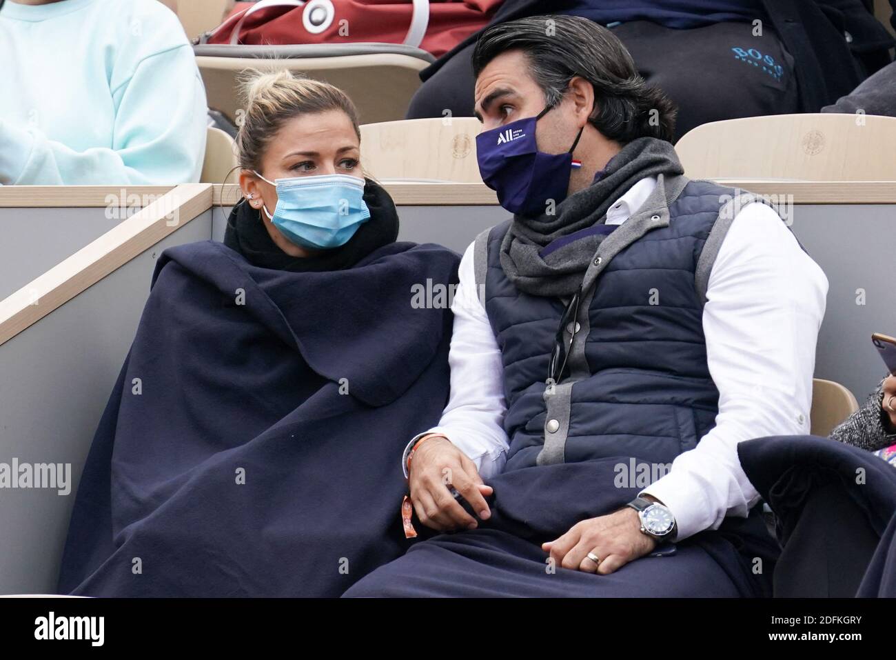 Laure Boulleau and her companion attend the Women's Singles Final on