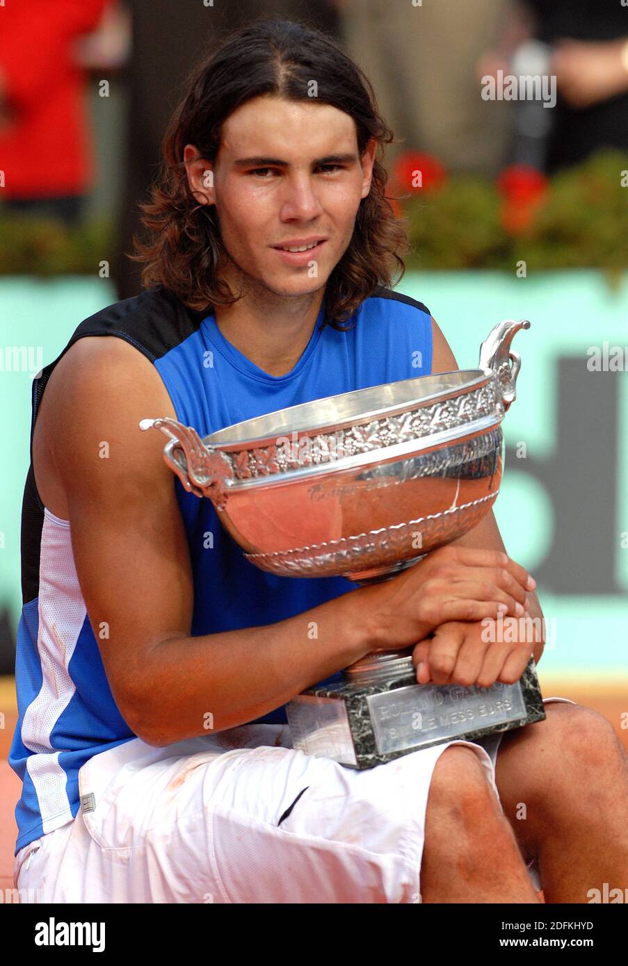 File photo dated June 11, 2006 of Spain's Rafael Nadal defeats, 1-6, 6-1,  6-4, 7-6, Switzerland's Roger Federer in their final of the French Tennis  Open at Roland Garros arena in Paris,