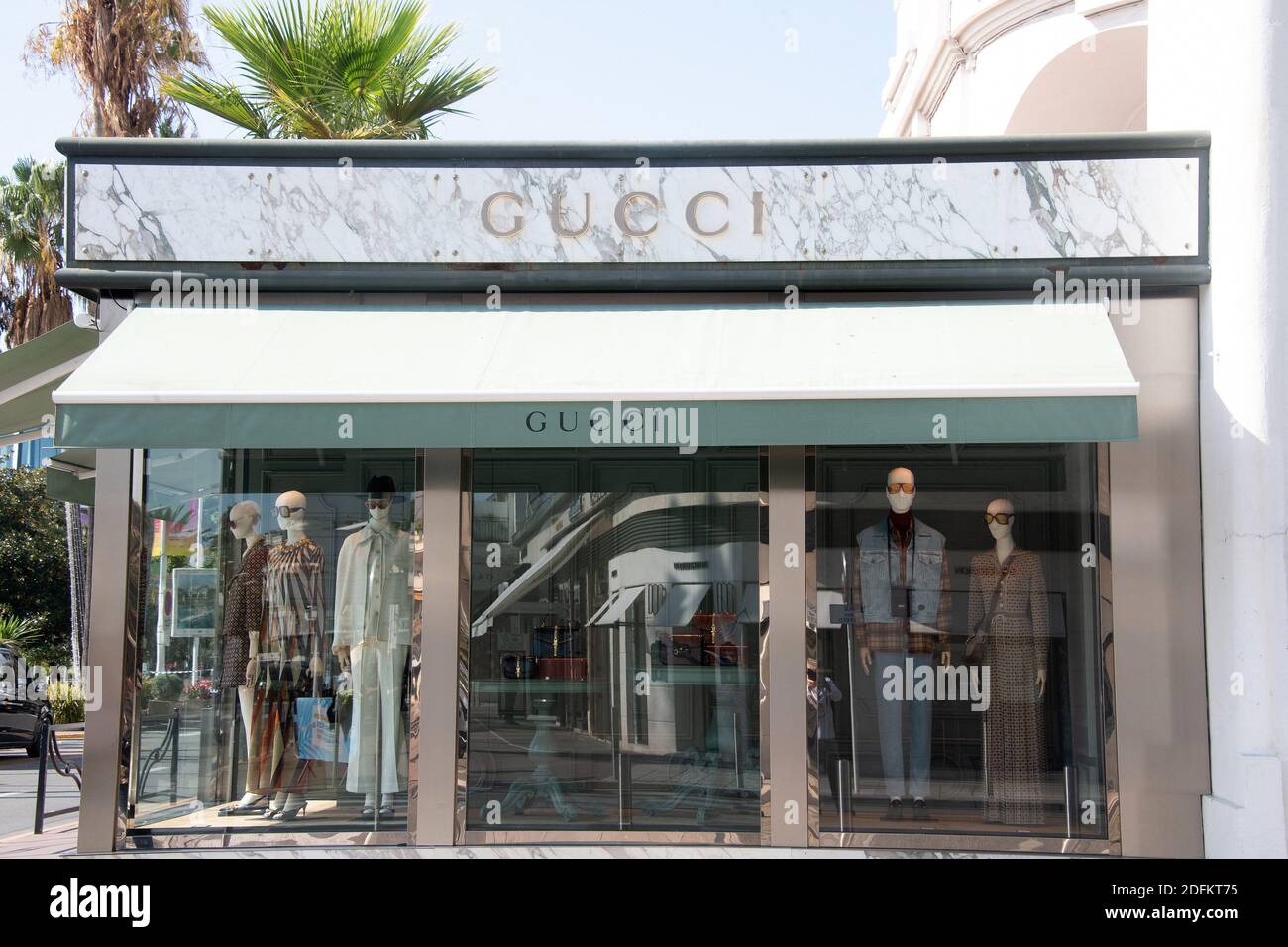 A shop sign of GUCCI, October 13, 2020 in Photo by David Niviere/ABACAPRESS.COM Stock Photo - Alamy