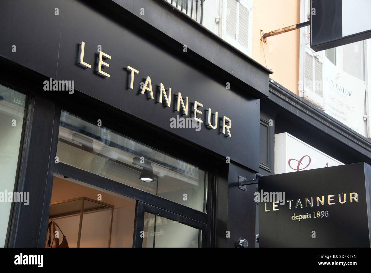 A shop sign of LE TANNEUR, on October 13, 2020 in Cannes, France. Photo by  David Niviere/ABACAPRESS.COM Stock Photo - Alamy