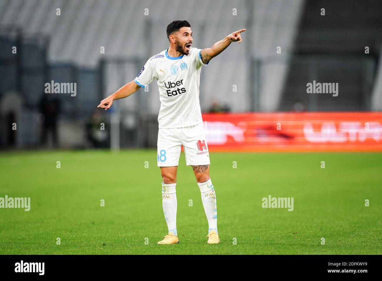 Morgan Season (OM) during the French Ligue 1 Olympique de Marseille (OM) vs  Football Club Girondin de Bordeaux (FCGB) football match at the Orange  Velodrome, in Marseille, France on October 17, 2020.