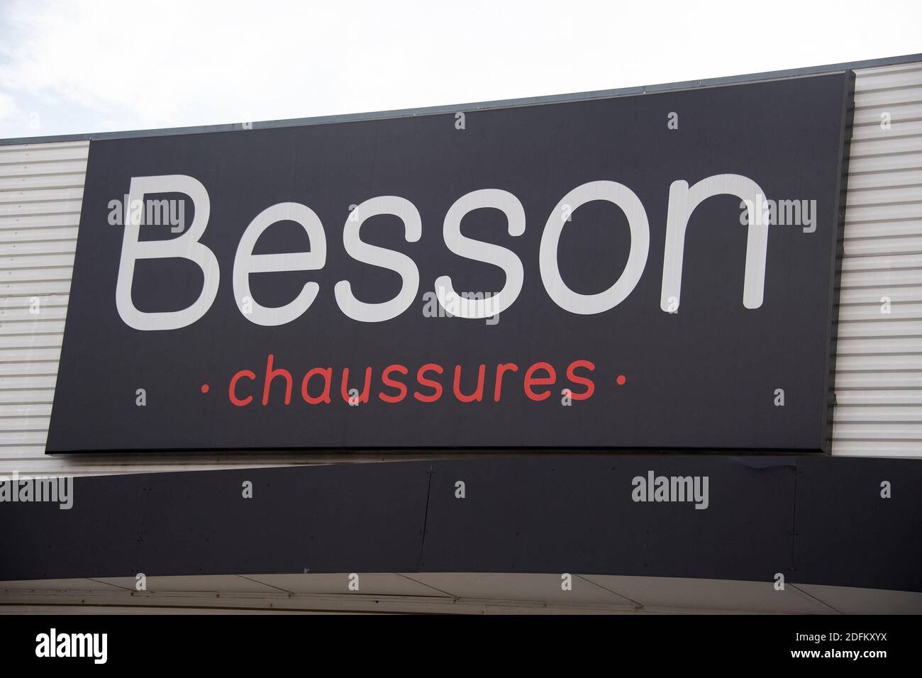 A shop sign of BESSON chaussure, on October 19, 2020 in Creteil, France. Photo by David Niviere/ABACAPRESS.COM Stock Photo