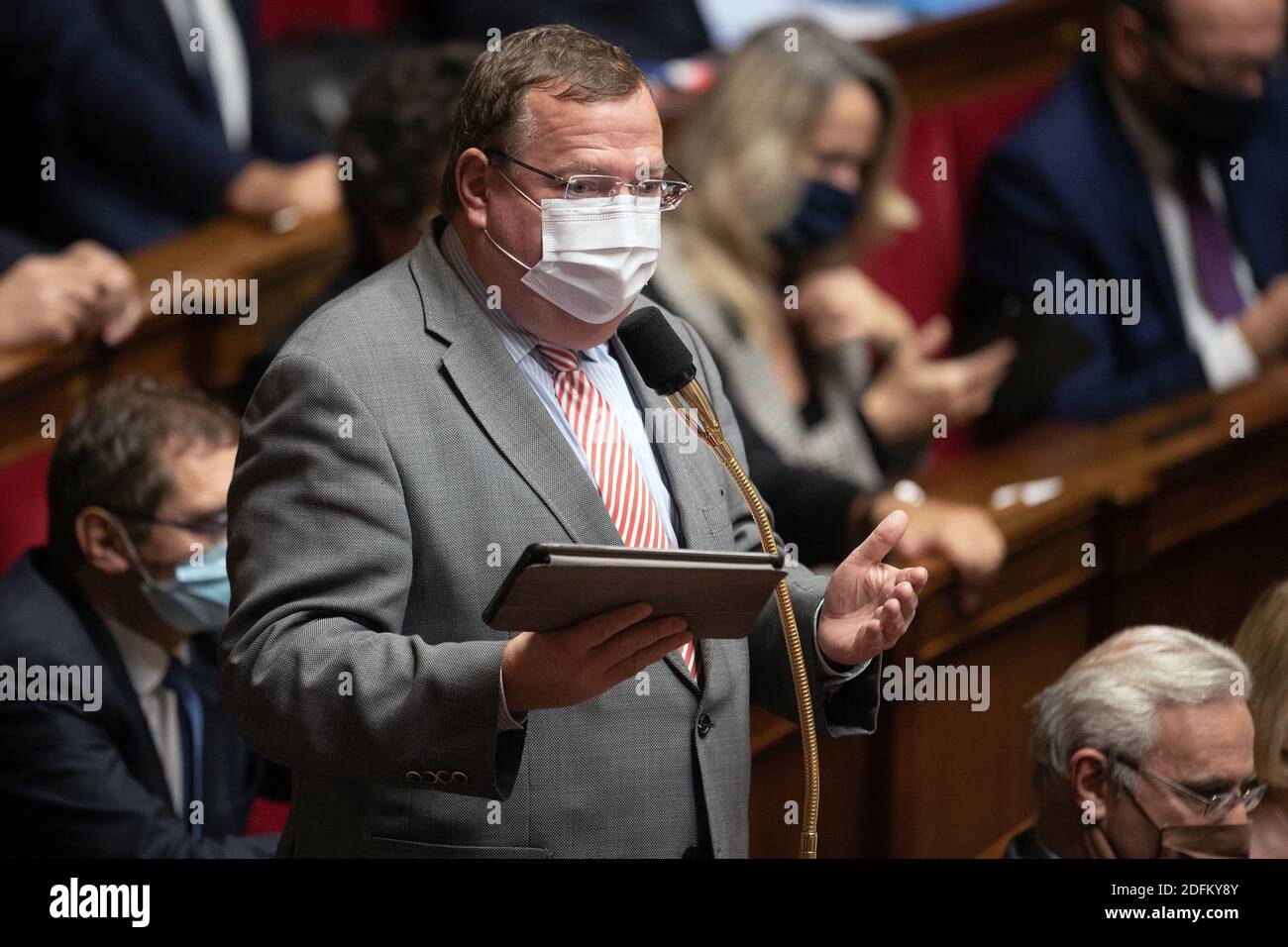 Deputy, Jean-Luc Warsmann attends a session of Questions to the ...