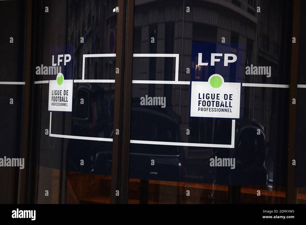 A logo of Ligue de Football Professionnel, Professional Football League (LFP), on October 20, 2020 in Paris, France. Photo by David Niviere/ABACAPRESS.COM Stock Photo