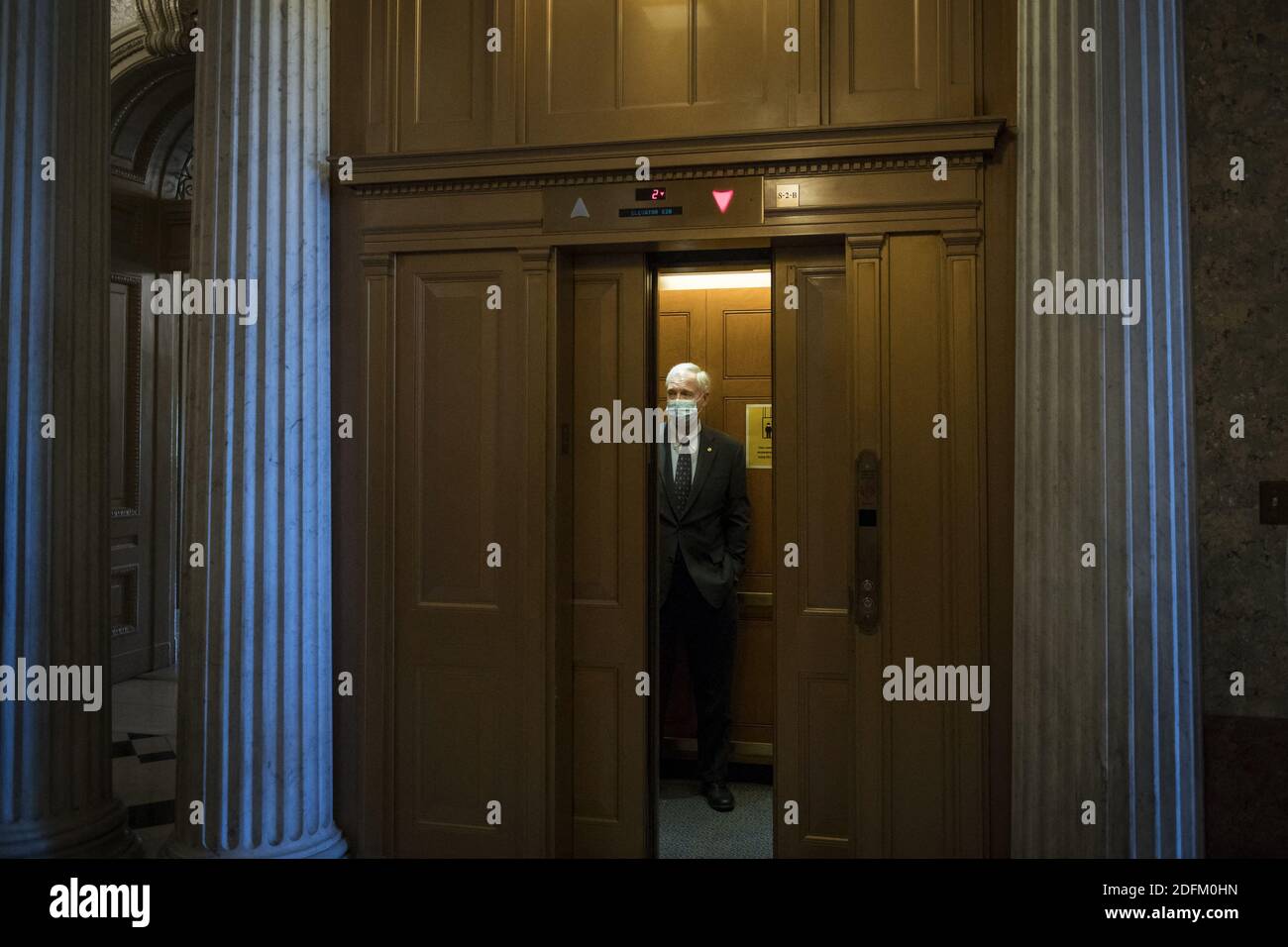United States Senator Ron Johnson (Republican of Wisconsin) boards an elevator following a vote at the US Capitol in Washington, DC, USA, Wednesday, October 21, 2020. Photo by Rod Lamkey/CNP/ABACAPRESS.COM Stock Photo