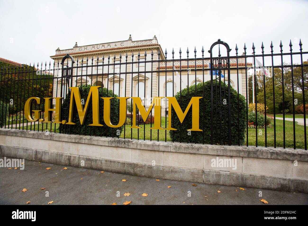 A picture taken on October 25, 2020 in Reims, northeastern France, shows  the logo and facade, image size:1300x956