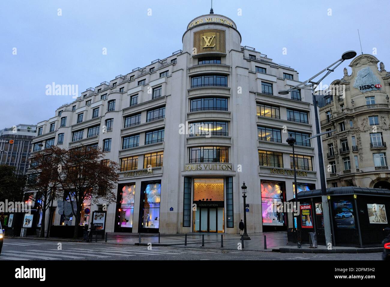 A view of Louis Vuitton flagship store at the corner of the avenue
