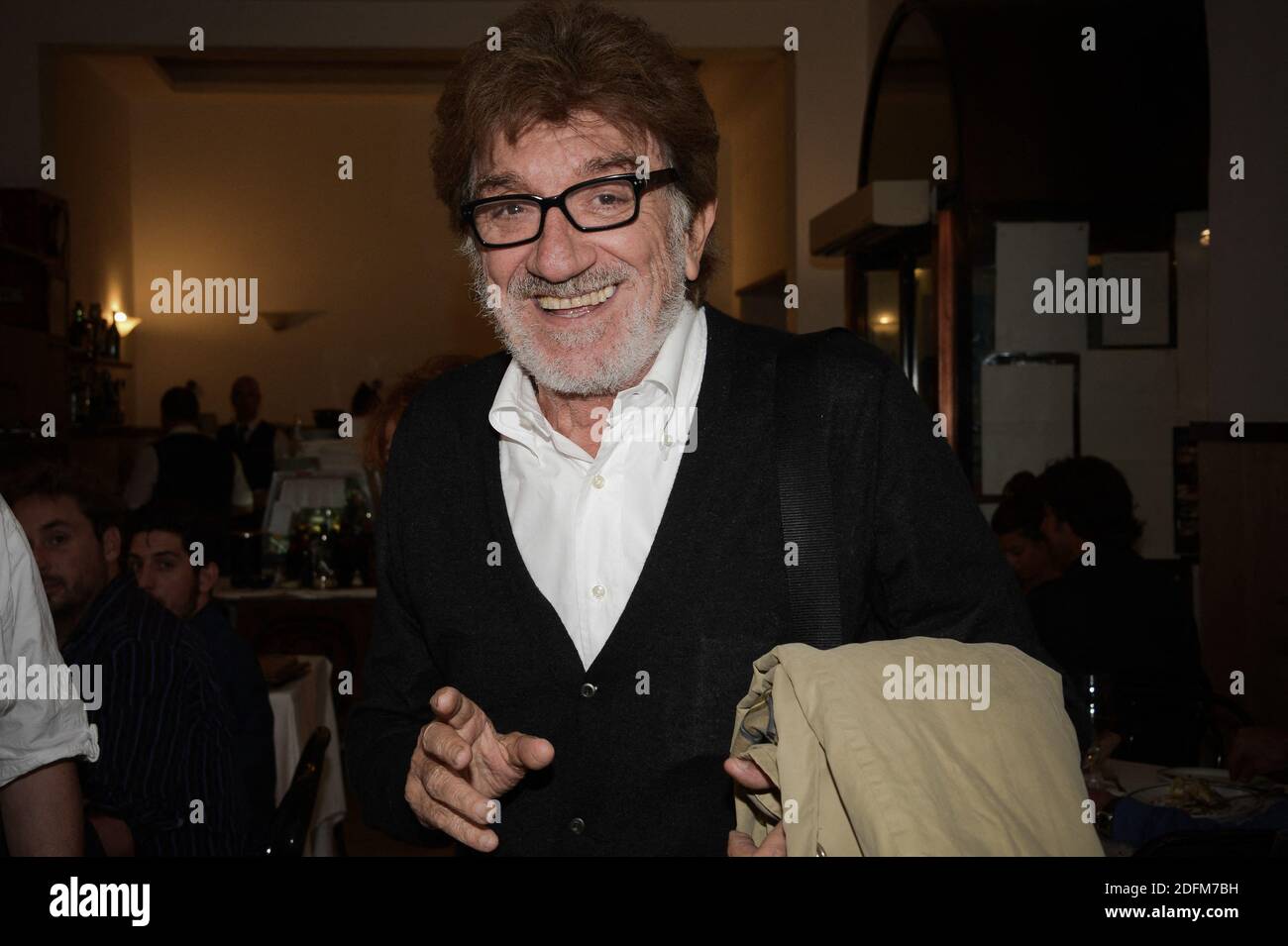Undated file of the Italian actor Luigi 'Gigi' Proietti is seen at Da Dante restaurant in Rome, Italy. Italian comedy great Gigi Proietti dies, on his 80th birthday, on November 02, 2020. Photo by Reynaud/APS-Medias/ABACAPRESS.COM Stock Photo